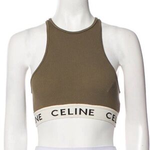 Celine Graphic Print Green Crop Top size small